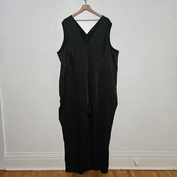 Universal Standard Luna Satin Sleeveless Jumpsuit XL 26-28 Plus Black - Picture 3 of 12